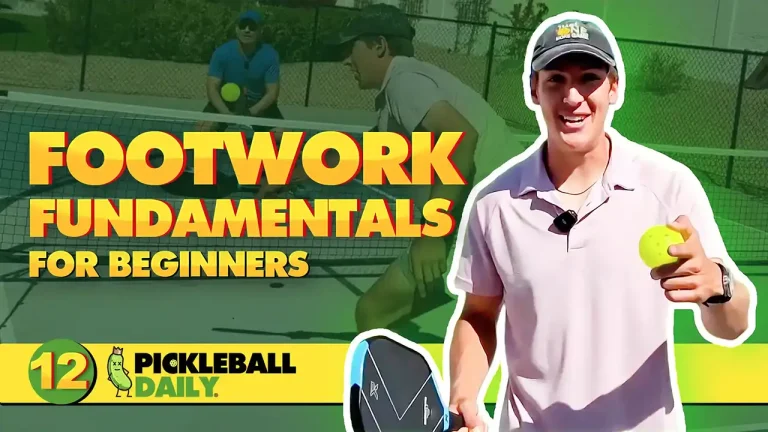 Player performing split step and lateral movement on pickleball court