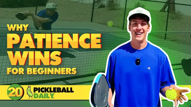 Player adjusting to windy pickleball conditions during outdoor match