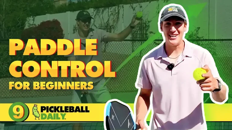 Pickleball player striking the ball in front for better paddle control