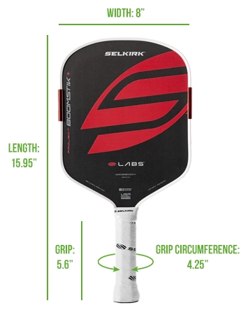 Selkirk LABS Project Boomstik Widebody pickleball paddle measurements and specs.